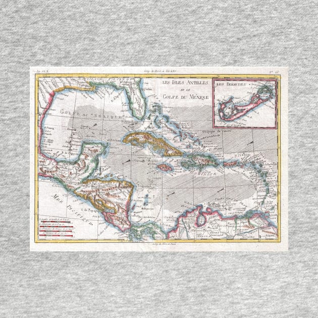 Vintage Map of The Caribbean (1780) by Bravuramedia